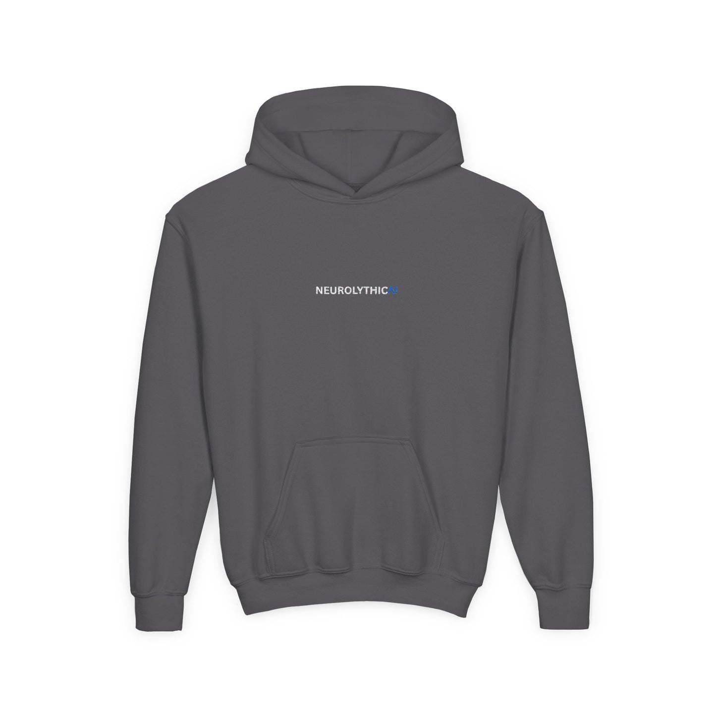 Youth 'NEUROLYTHICAI' Hoodie — Minimal Tech Logo Pullover for Kids