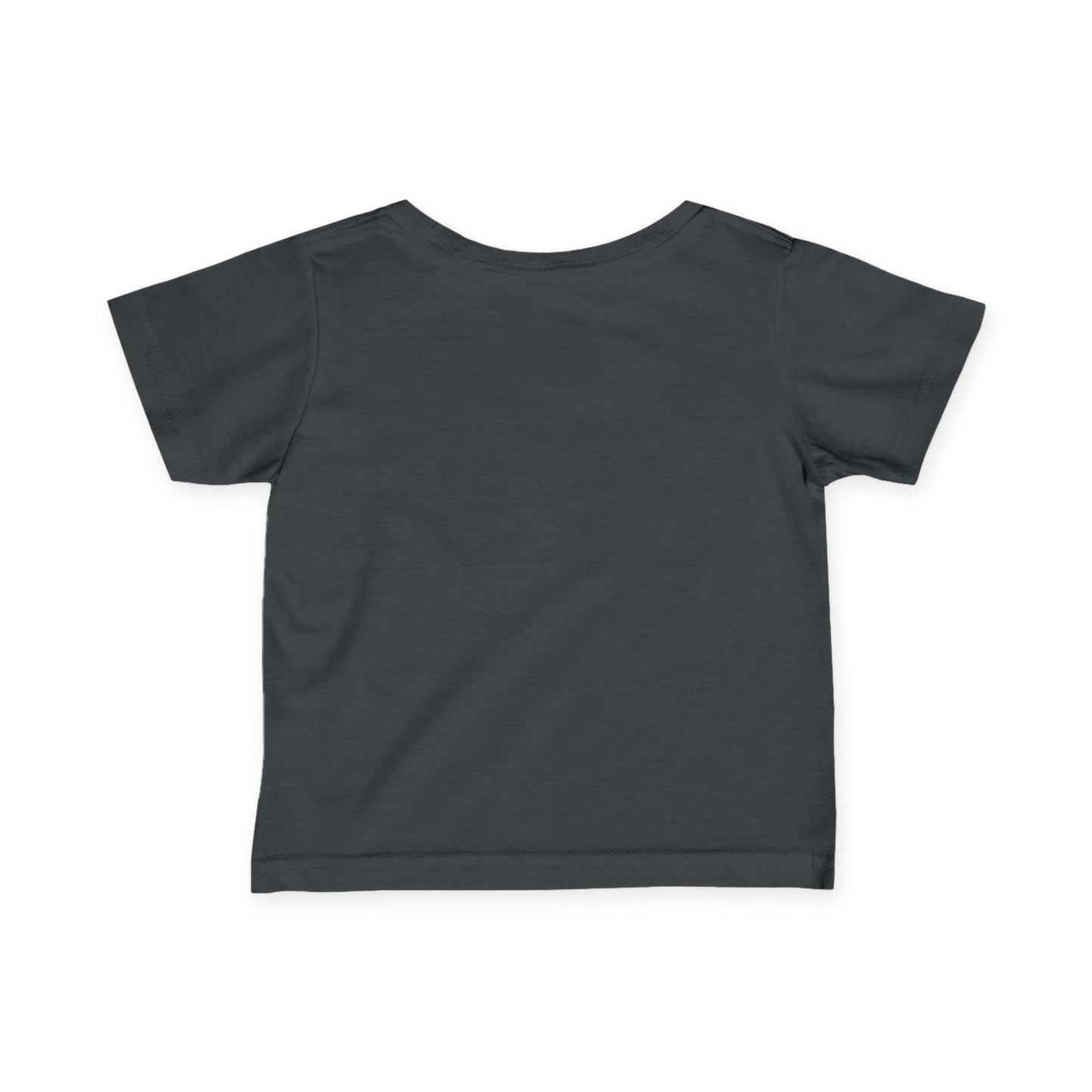 Charcoal gray 'Mountain Biker in training' infant tee - back view