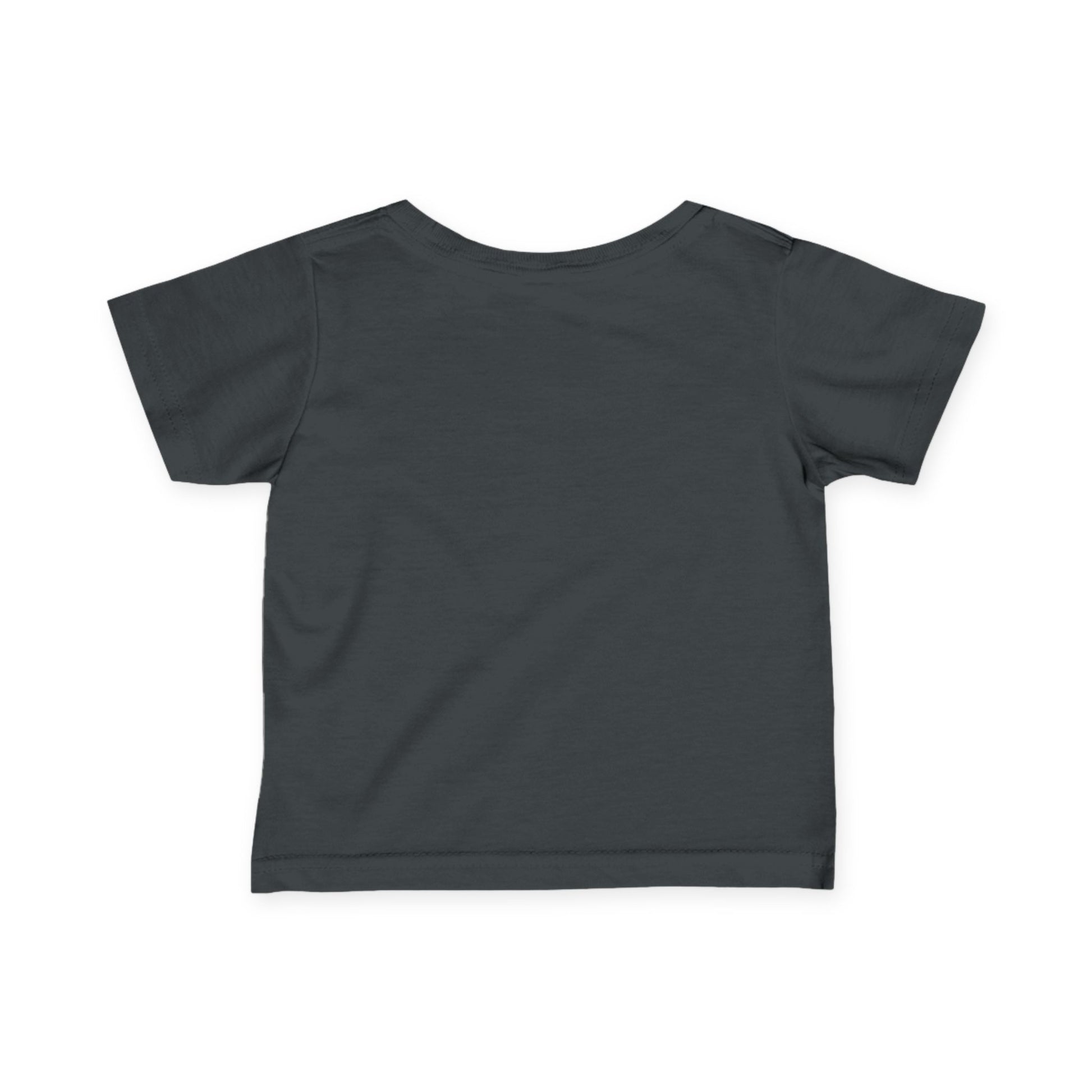 Charcoal gray 'Mountain Biker in training' infant tee - back view