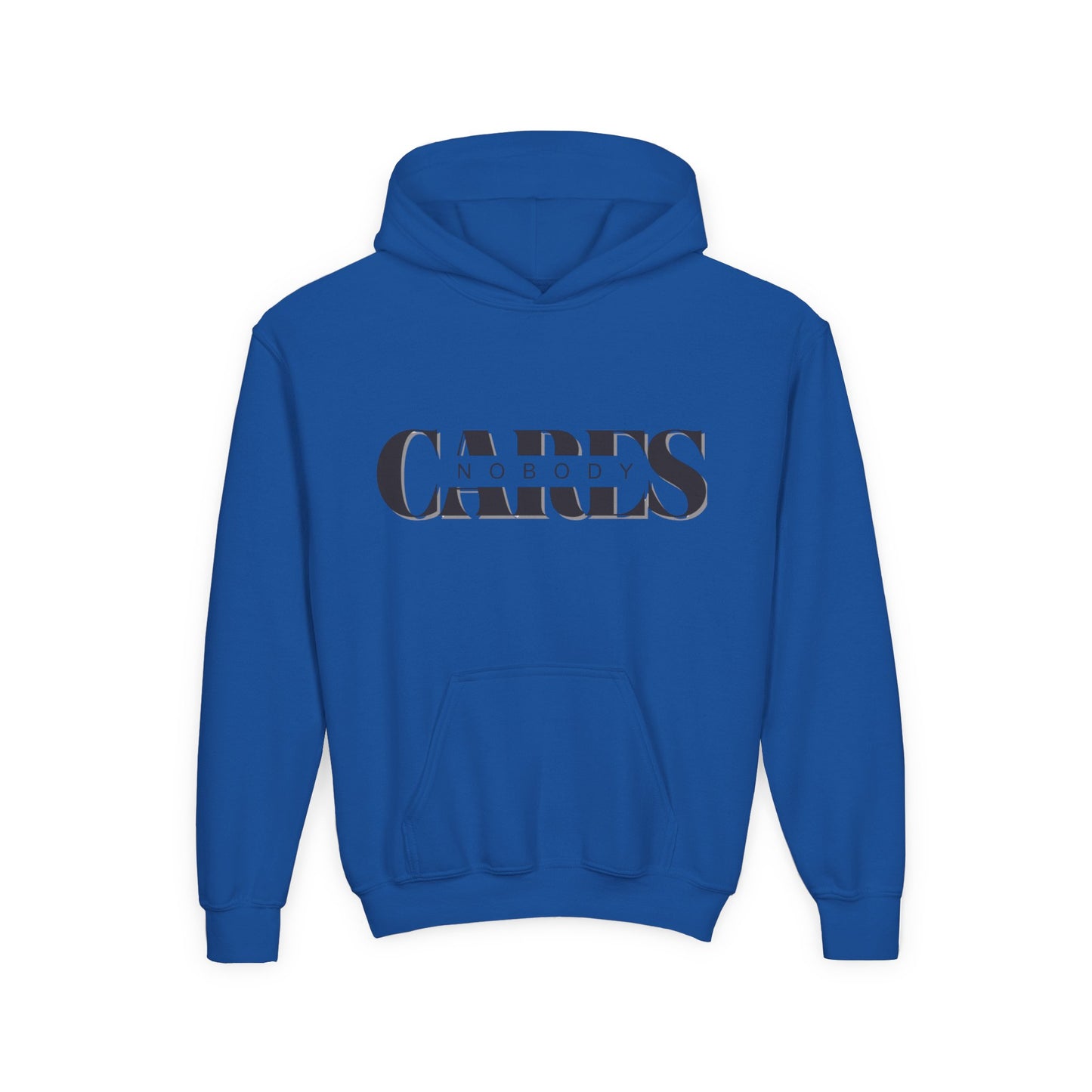 NOBODY CARES - Youth Heavy Blend Hooded Sweatshirt - Statement Hoodie for Trendy Teens