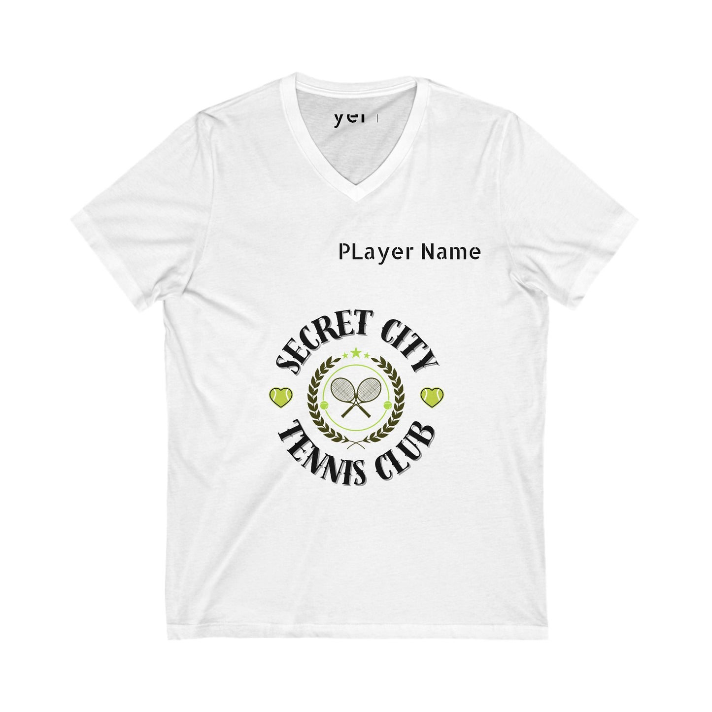 Custom Tennis Club V-Neck Tee - Personalized Player Name