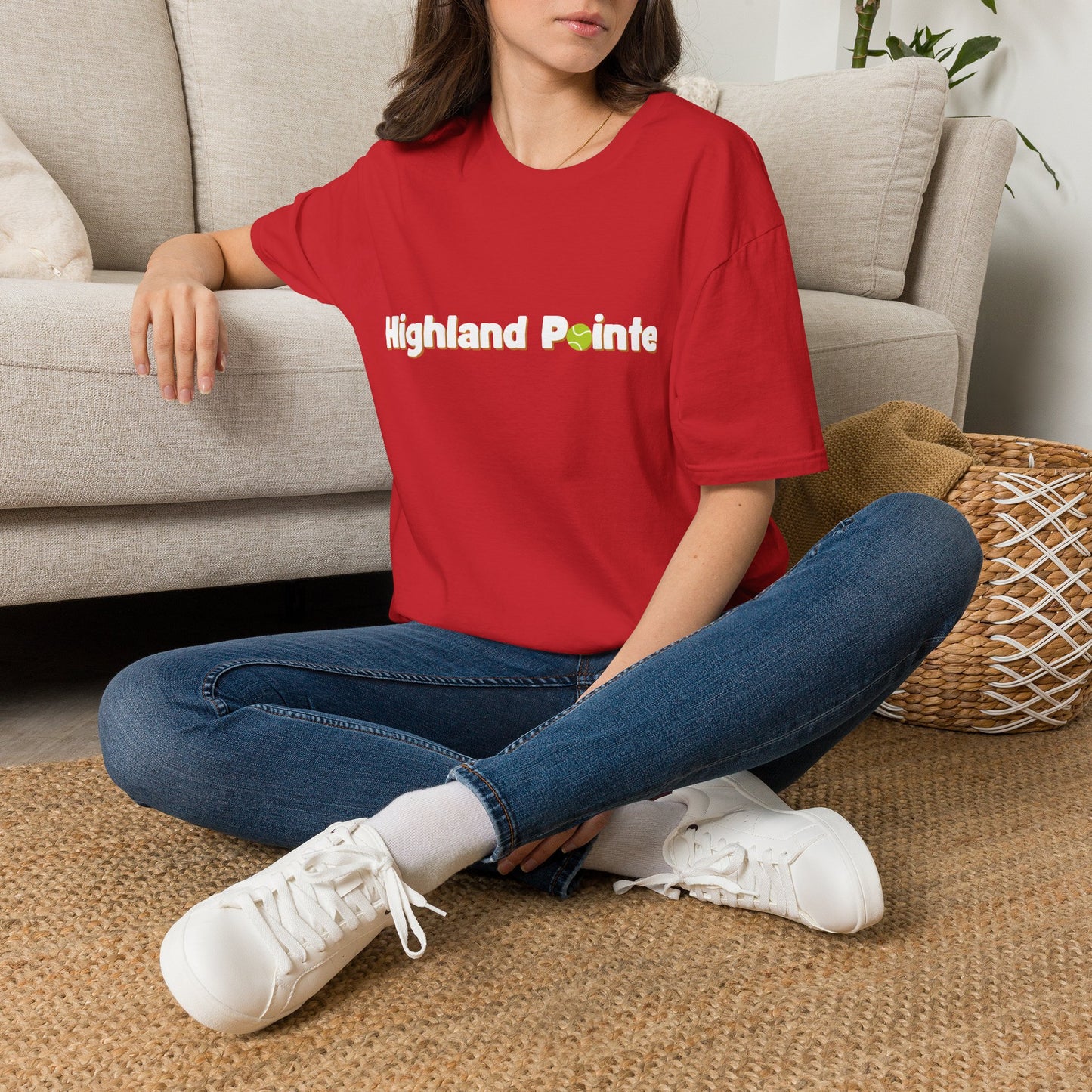 T-Shirt — Minimal 'Highland Smile' Logo Tee (Small Green Emblem)