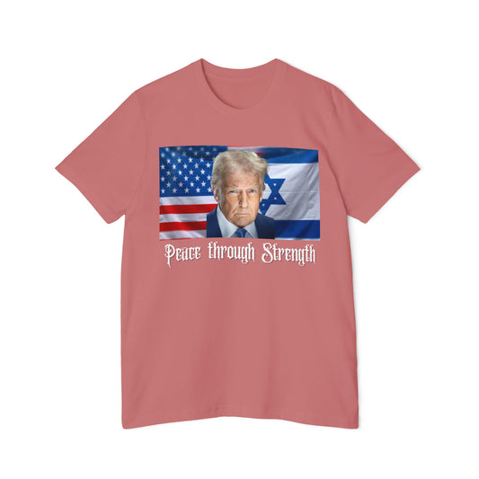 USA-Made Unisex T-Shirt: "Peace through Strength" Design - Perfect for Patriotic Events, Casual Days, or Gifts