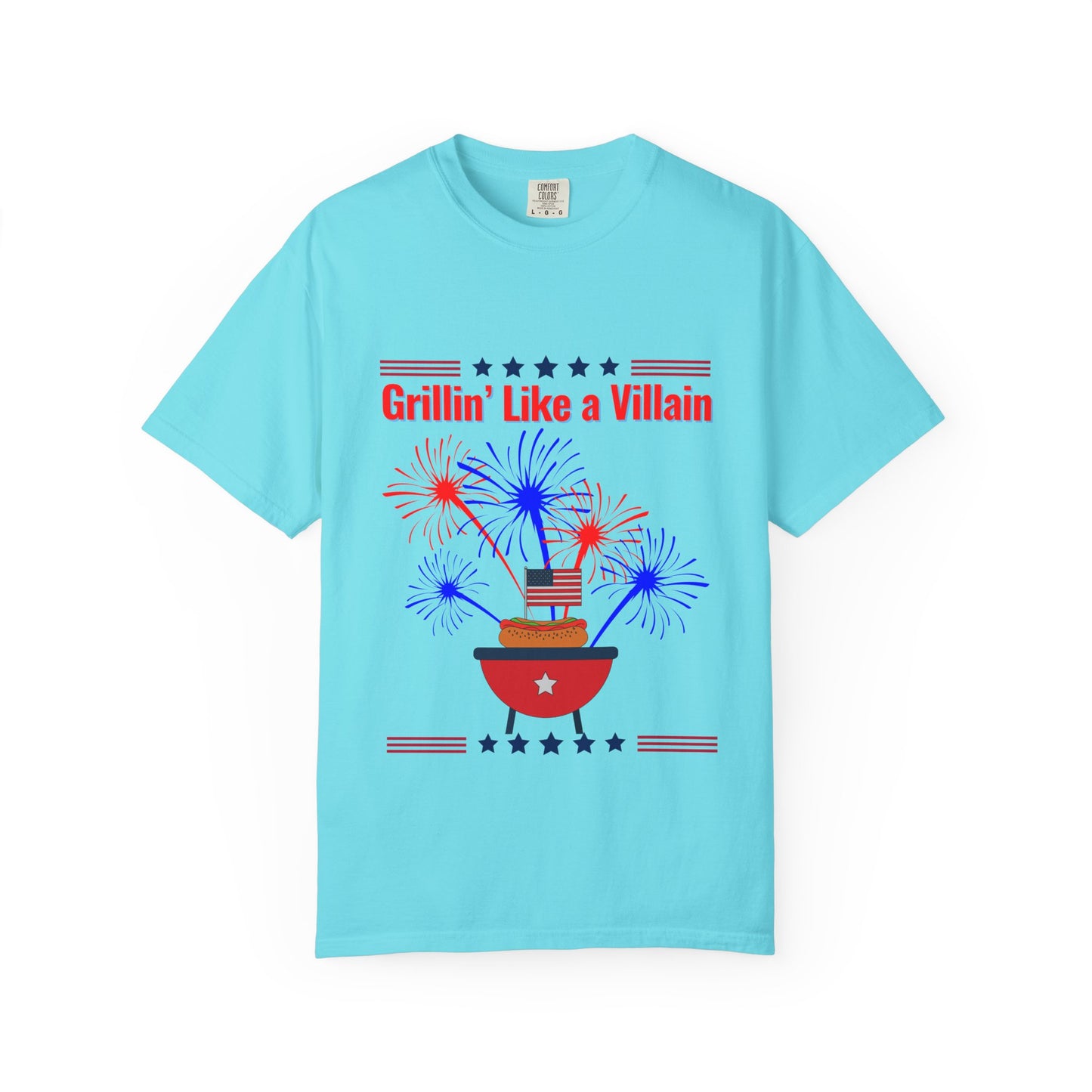 Grillin' Like a Villain Unisex T-Shirt | Patriotic BBQ Tee with Eagle Design