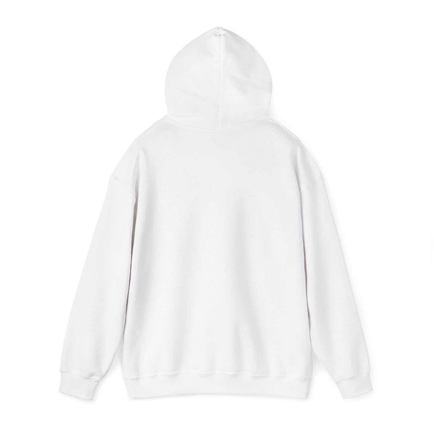 Close back view of white Flag Football Coach hoodie showing clean lines, hood, and drawstrings