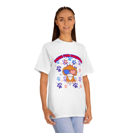 'Paws for Freedom' Unisex Classic Tee - Celebrate Pets & Patriotism