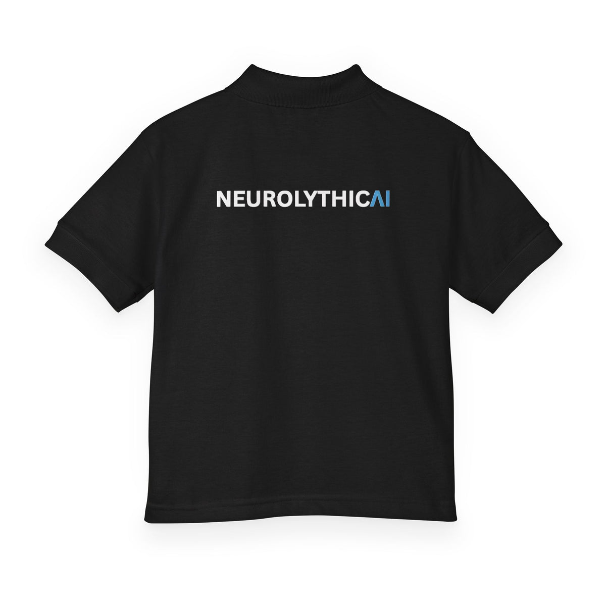 NeurolythicAI Youth Polo Shirt — Black Kids' Tech Logo Polo