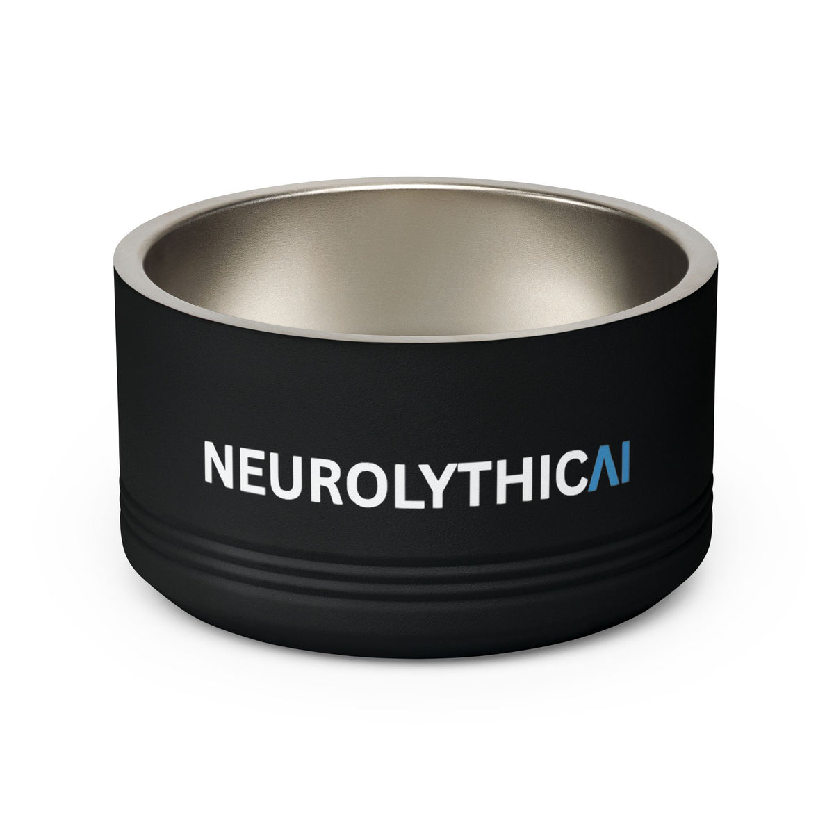 NeurolythicAI Stainless Steel Pet Bowl — 18oz Black Dog & Cat Bowl