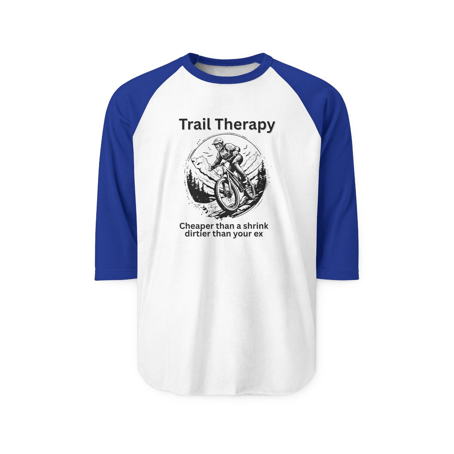 Trail Therapy - Raglan Shirt, Funny Sports Tee, Casual Wear, Gift for Klunkers