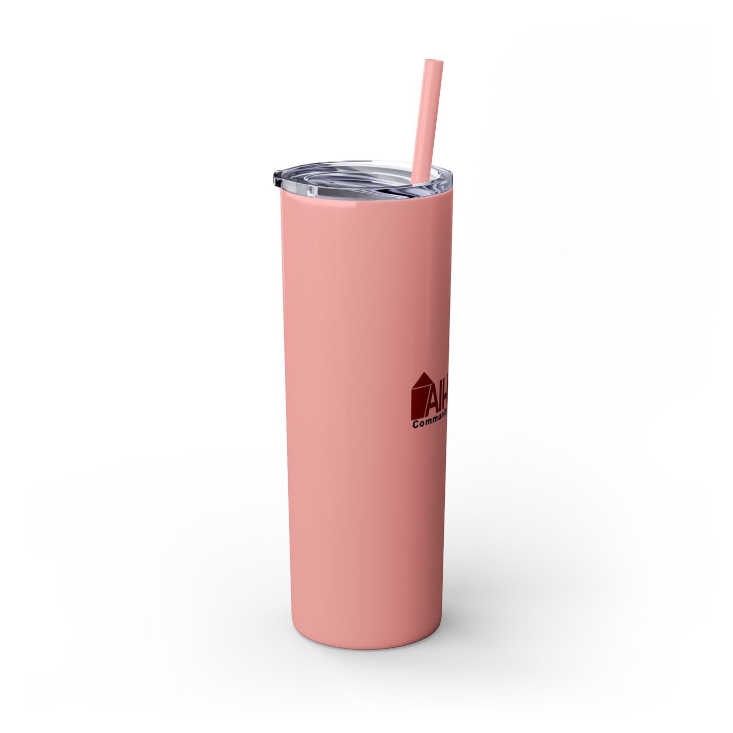 Skinny 20oz Tumbler with Straw — All-In-One Community Management Logo One sided
