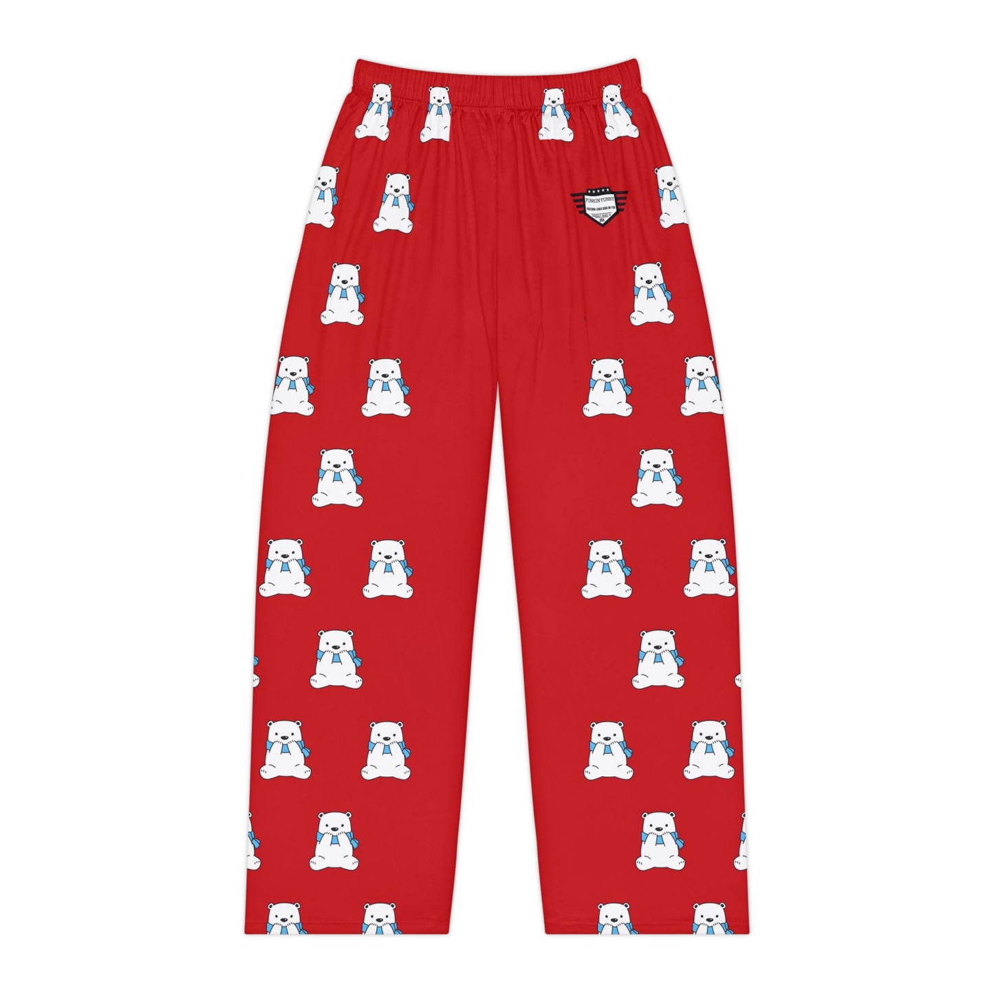 Holiday Polar Bear Women’s Pajama Pants — Red All-Over Print Cozy Sleepwear