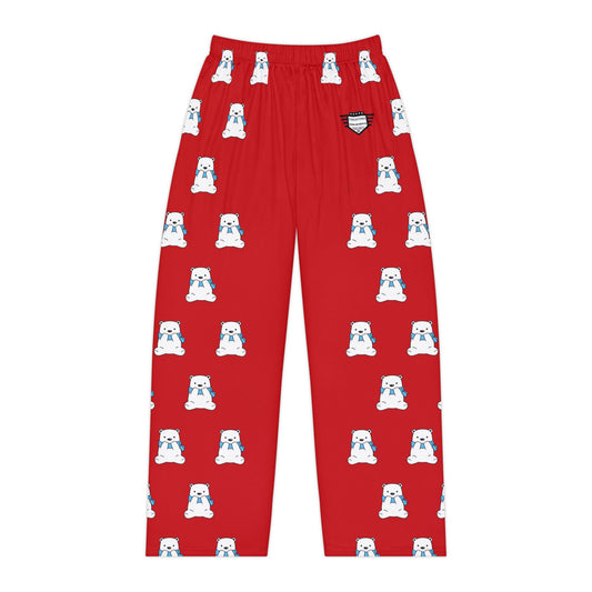 Holiday Polar Bear Women’s Pajama Pants — Red All-Over Print Cozy Sleepwear