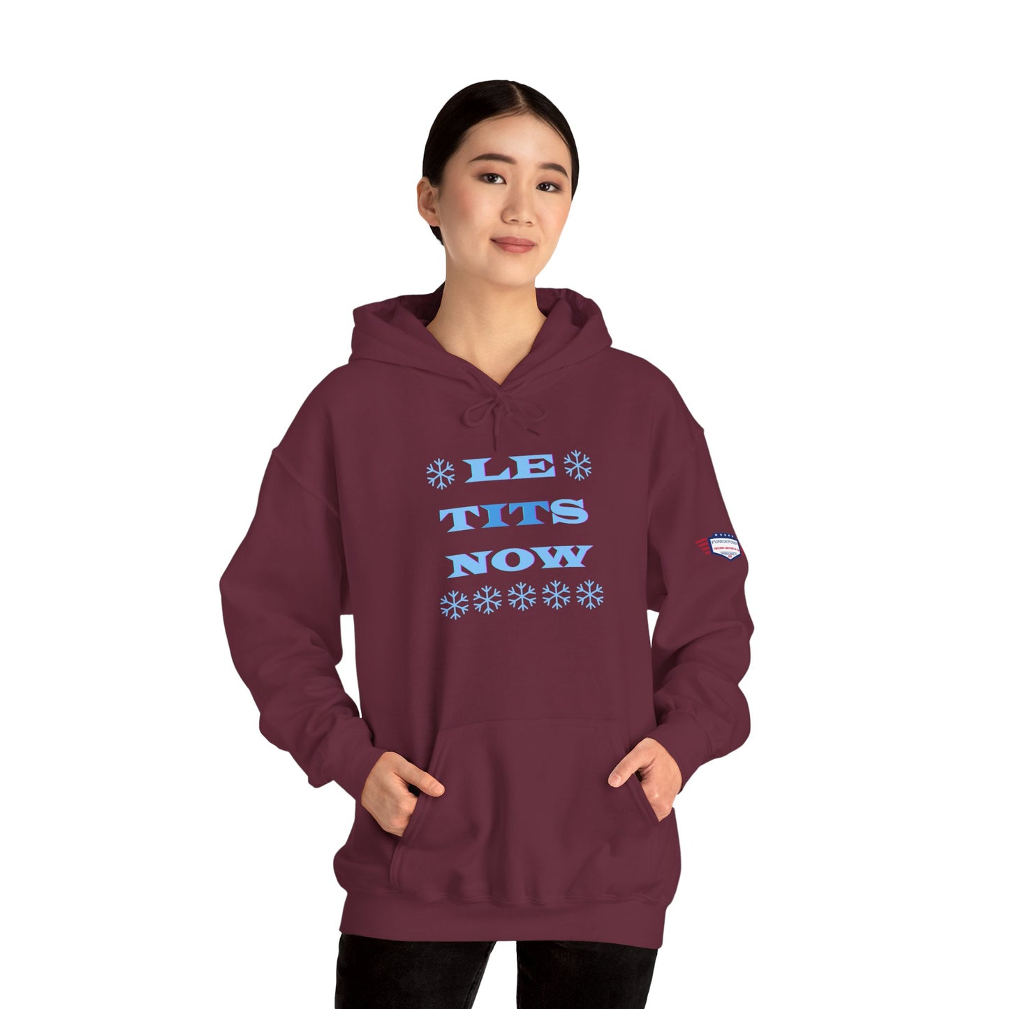 “LETitSNOW” - Funny Holiday Hoodie, Unisex Sweatshirt, Christmas Gift, Winter Apparel, Casual Wear, Birthday Present, Cozy Layer