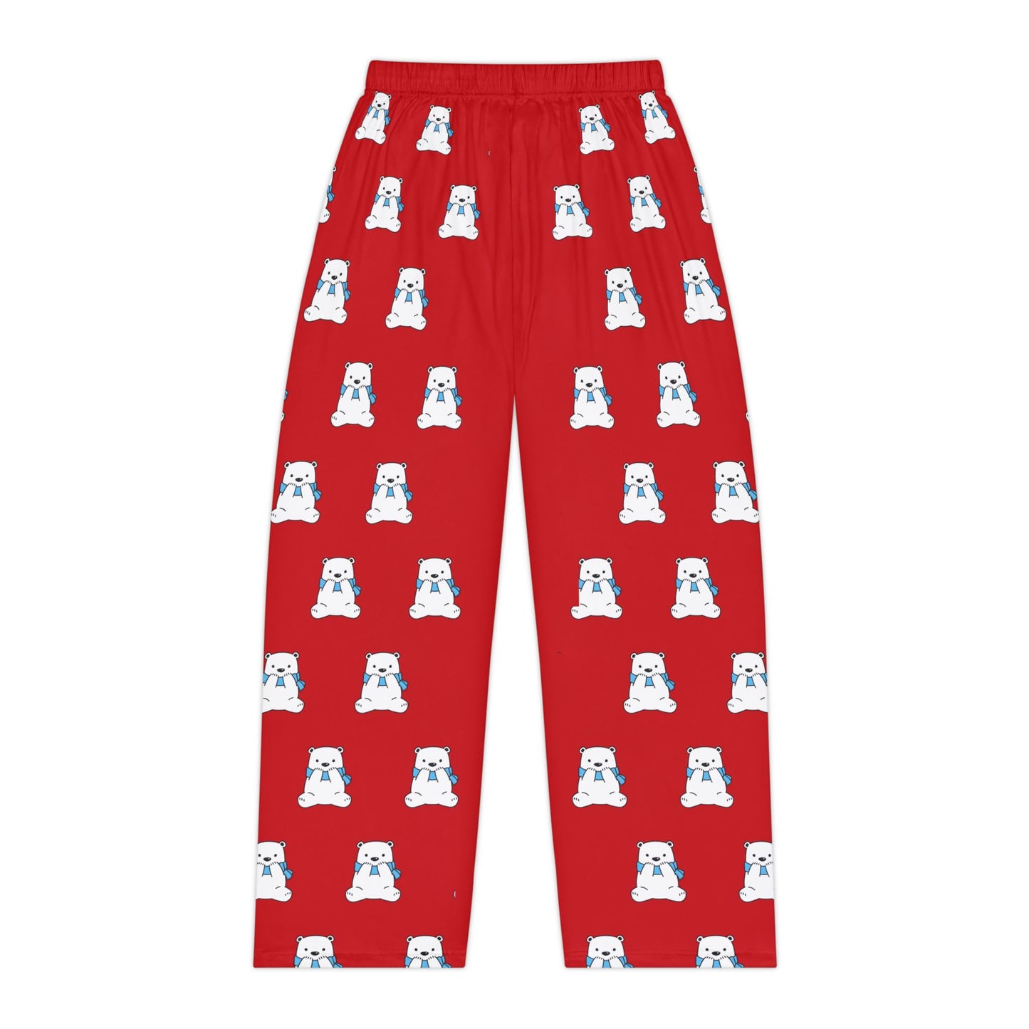 Holiday Polar Bear Women’s Pajama Pants — Red All-Over Print Cozy Sleepwear