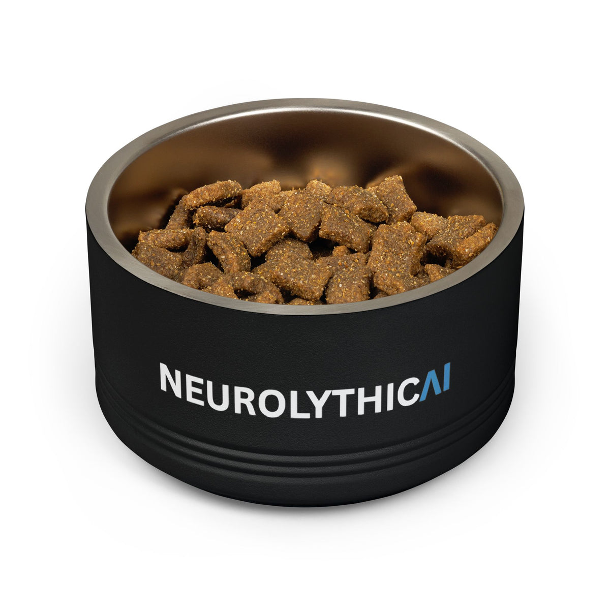 NeurolythicAI Stainless Steel Pet Bowl — 18oz Black Dog & Cat Bowl