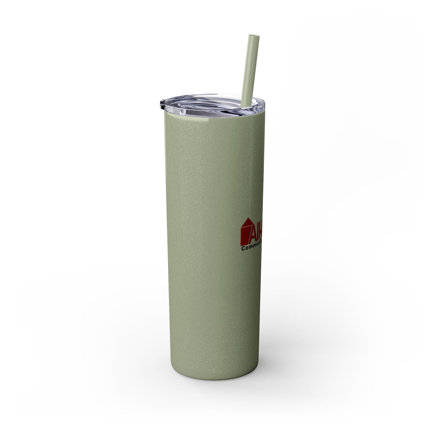 Skinny 20oz Tumbler with Straw — All-In-One Community Management Logo One sided