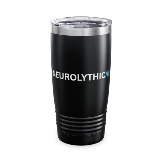 NeurolythicAI 20oz Insulated Tumbler – Black Stainless Travel Cup