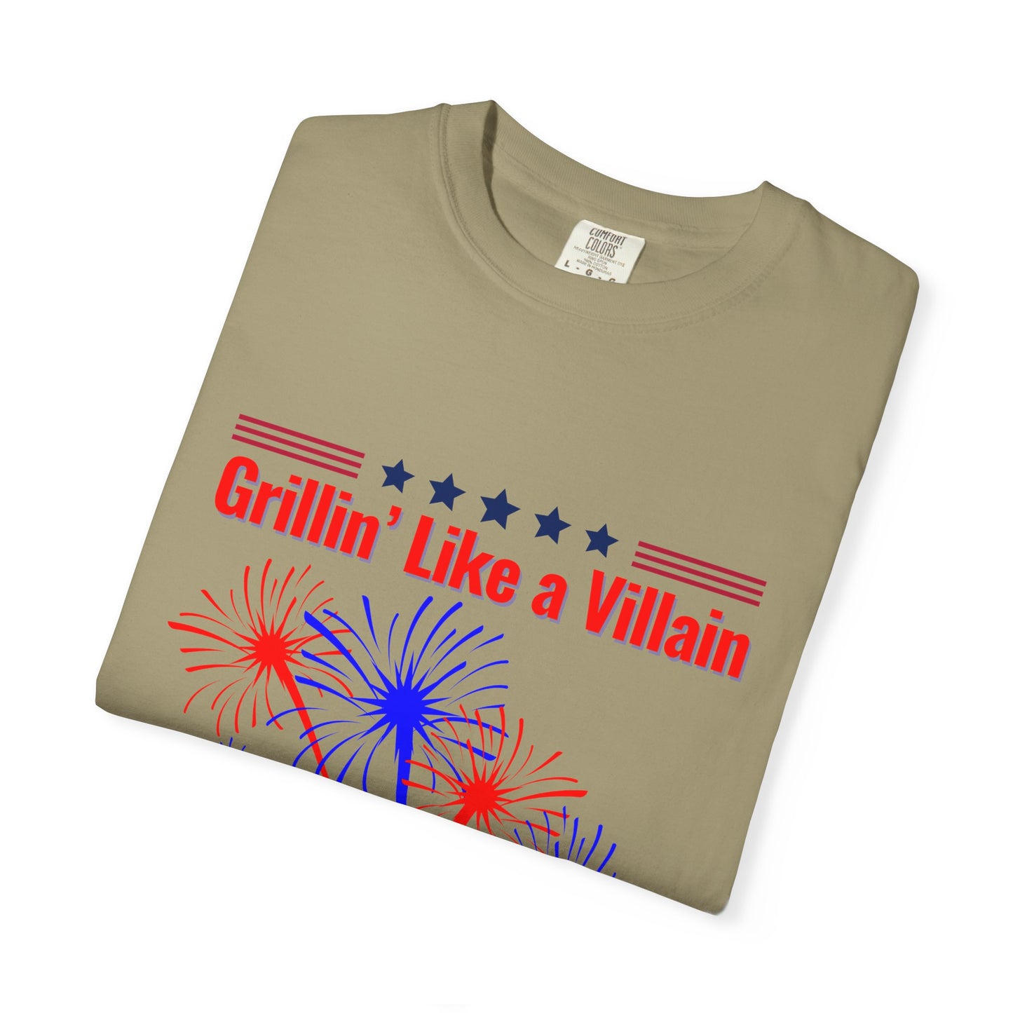 Grillin' Like a Villain Unisex T-Shirt | Patriotic BBQ Tee with Eagle Design