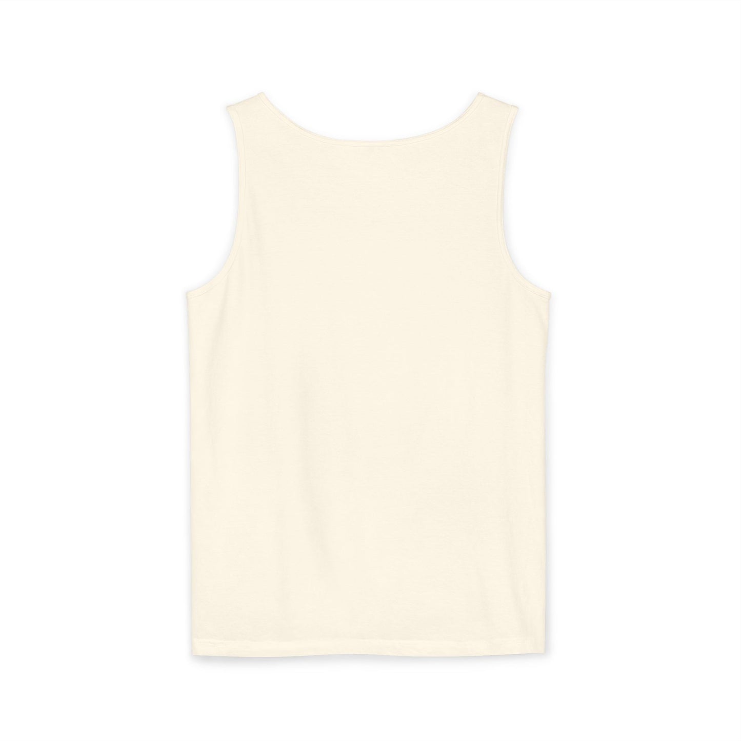 Plain back of ivory workout tank top, clean sleeveless style