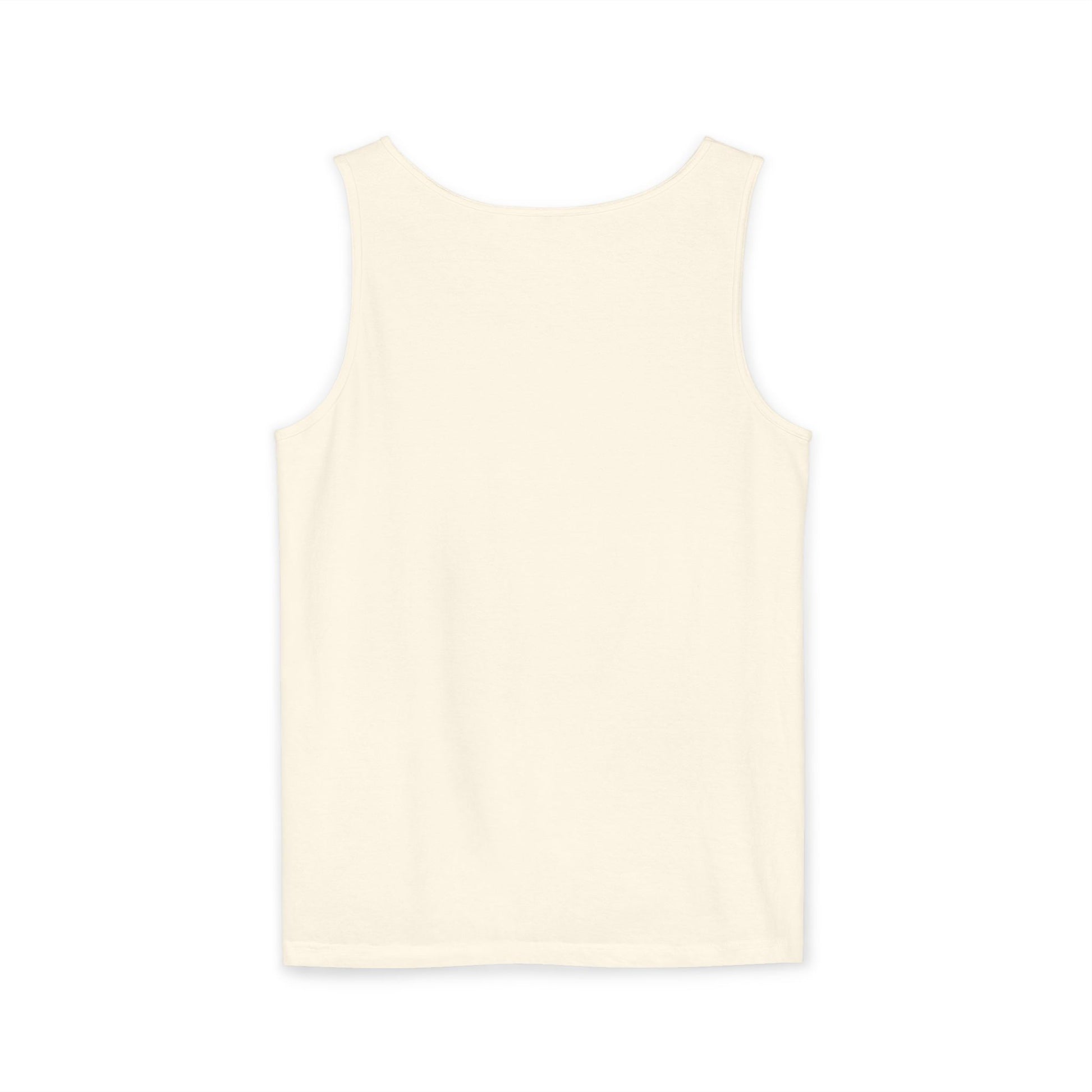 Plain back of ivory workout tank top, clean sleeveless style