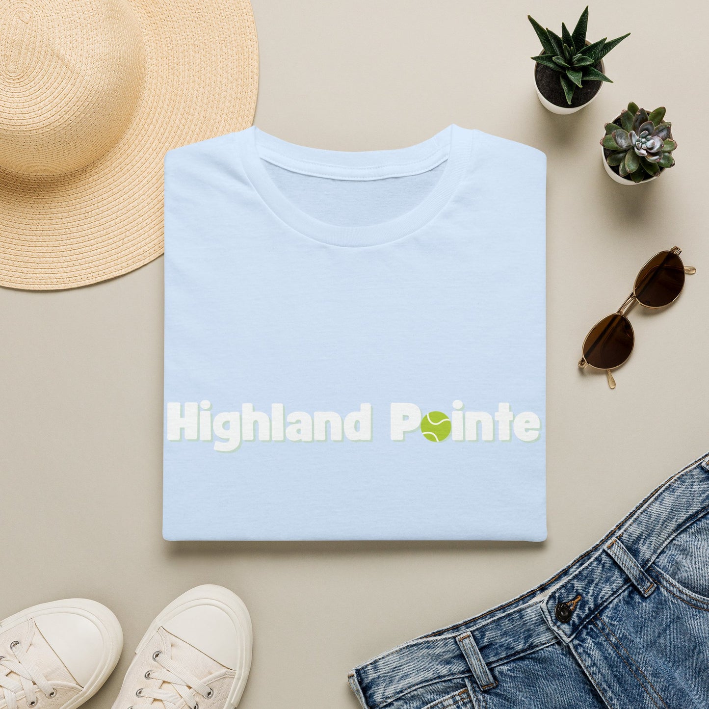 T-Shirt — Minimal 'Highland Smile' Logo Tee (Small Green Emblem)