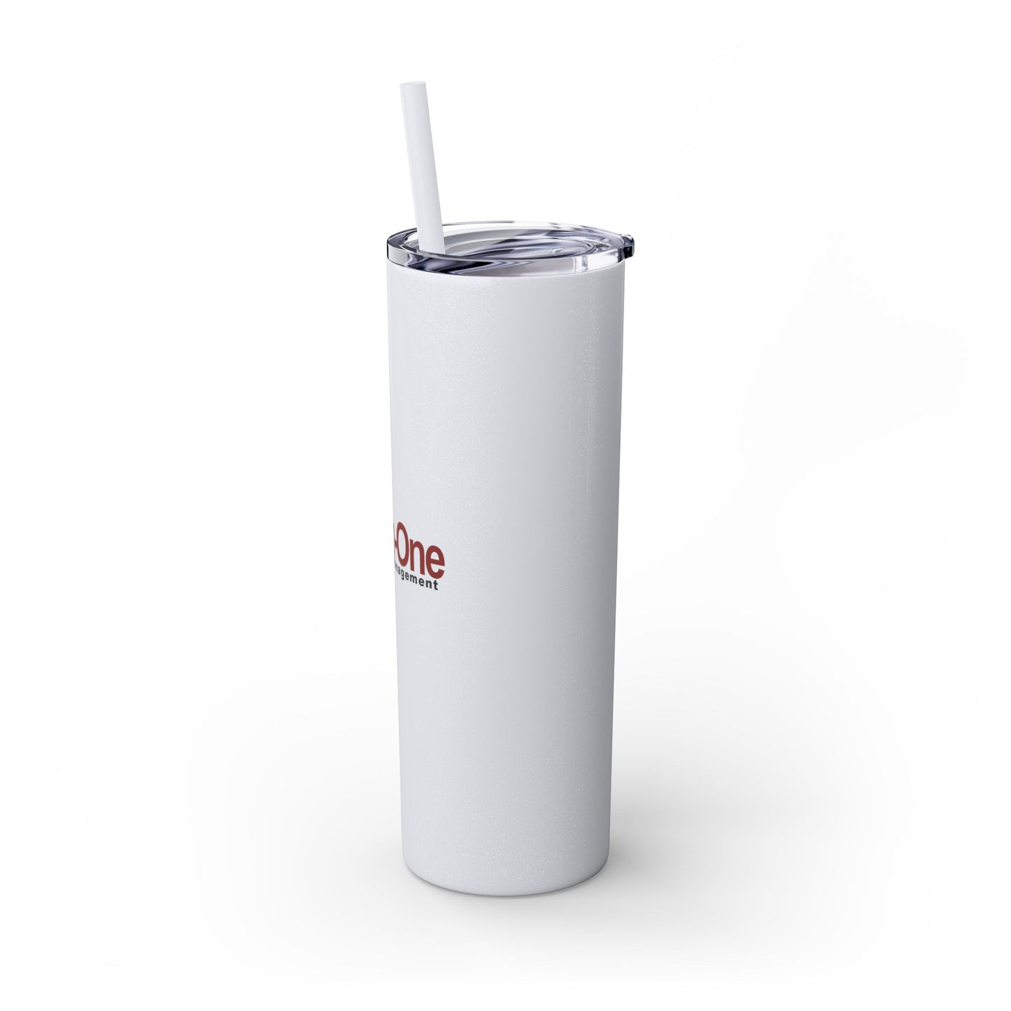Skinny 20oz Tumbler with Straw — All-In-One Community Management Logo One sided