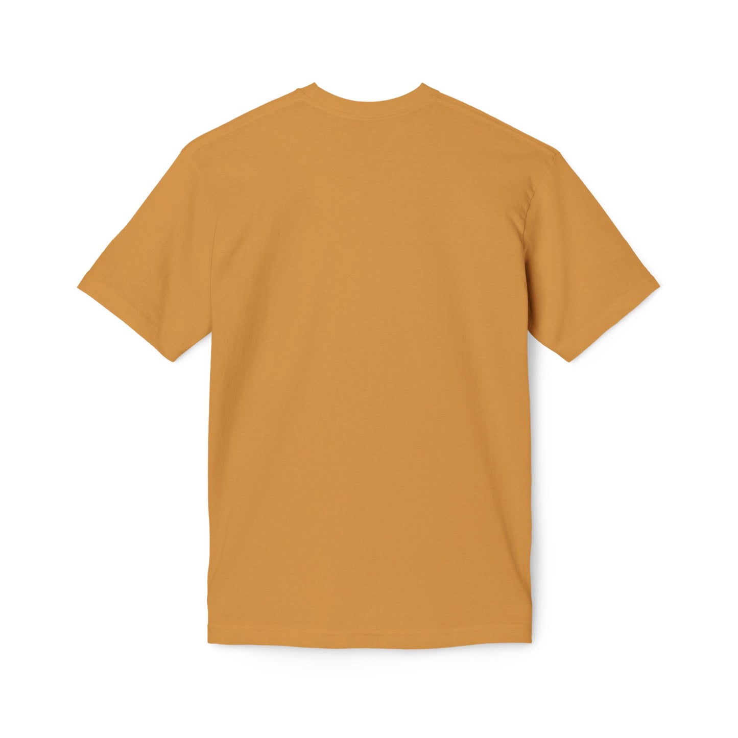 Plain back of bright orange short-sleeve unisex t-shirt, bold and fiery