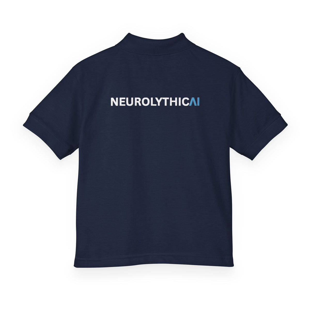 NeurolythicAI Youth Polo Shirt — Black Kids' Tech Logo Polo