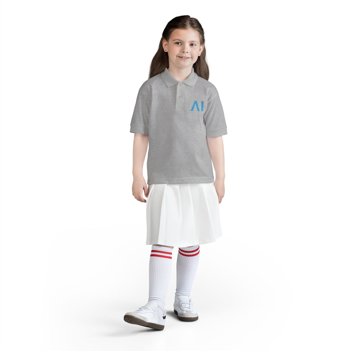 NeurolythicAI Youth Polo Shirt — Black Kids' Tech Logo Polo