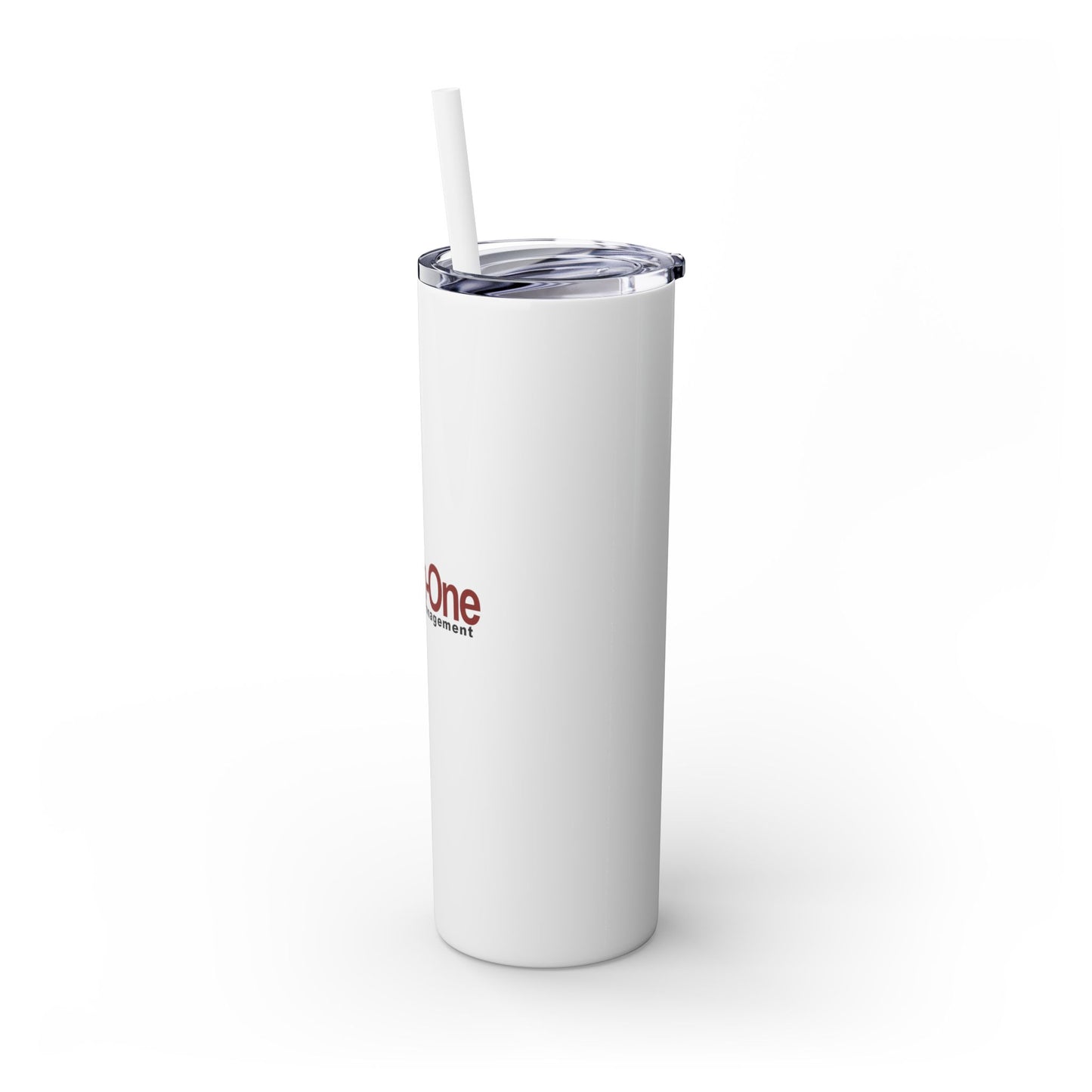 Skinny 20oz Tumbler with Straw — All-In-One Community Management Logo One sided