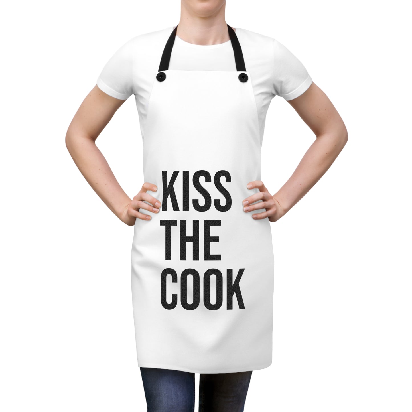 Kiss the Cook Apron, Fun Cooking Apron, Gift for Chef, Wedding Gift, Kitchen Decor, BBQ Apron, Cooking Accessories