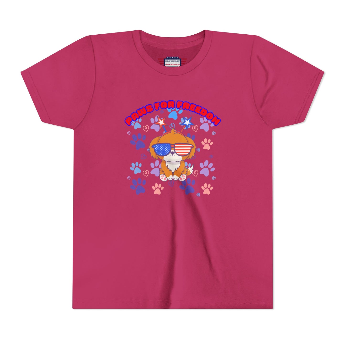 Youth - 'Paws for Freedom' Unisex Classic Tee - Celebrate Pets & Patriotism