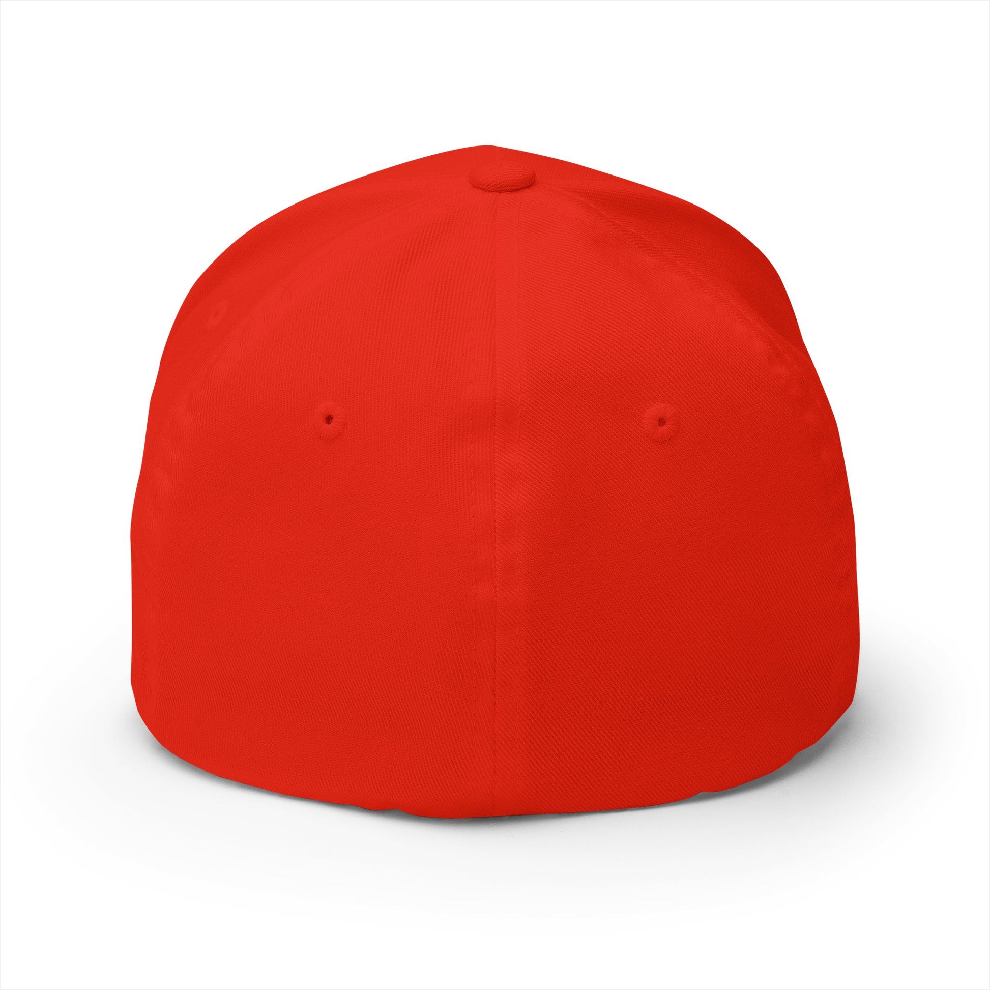 Woman rocking red "Stand With ICE" cap from front angle, patriotic embroidery shining, casual smile