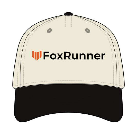 FoxRunner MID Profile, Black Lettering, Stylish Embroidered Baseball Cap for Everyday Wear