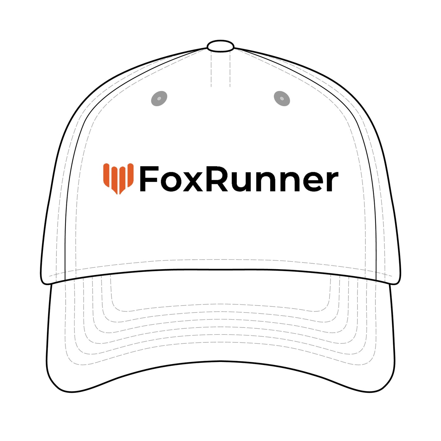 FoxRunner MID Profile, Black Lettering, Stylish Embroidered Baseball Cap for Everyday Wear