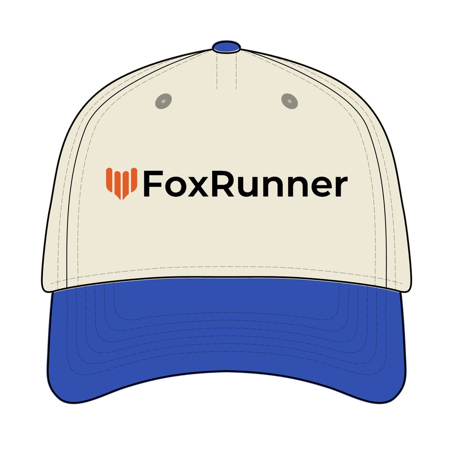 FoxRunner MID Profile, Black Lettering, Stylish Embroidered Baseball Cap for Everyday Wear