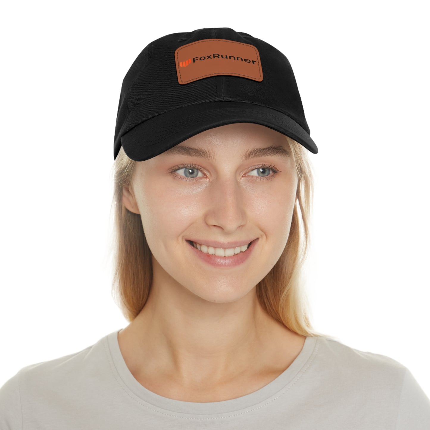 FoxRunner Leather Patch Hat — Casual Adjustable Baseball Cap