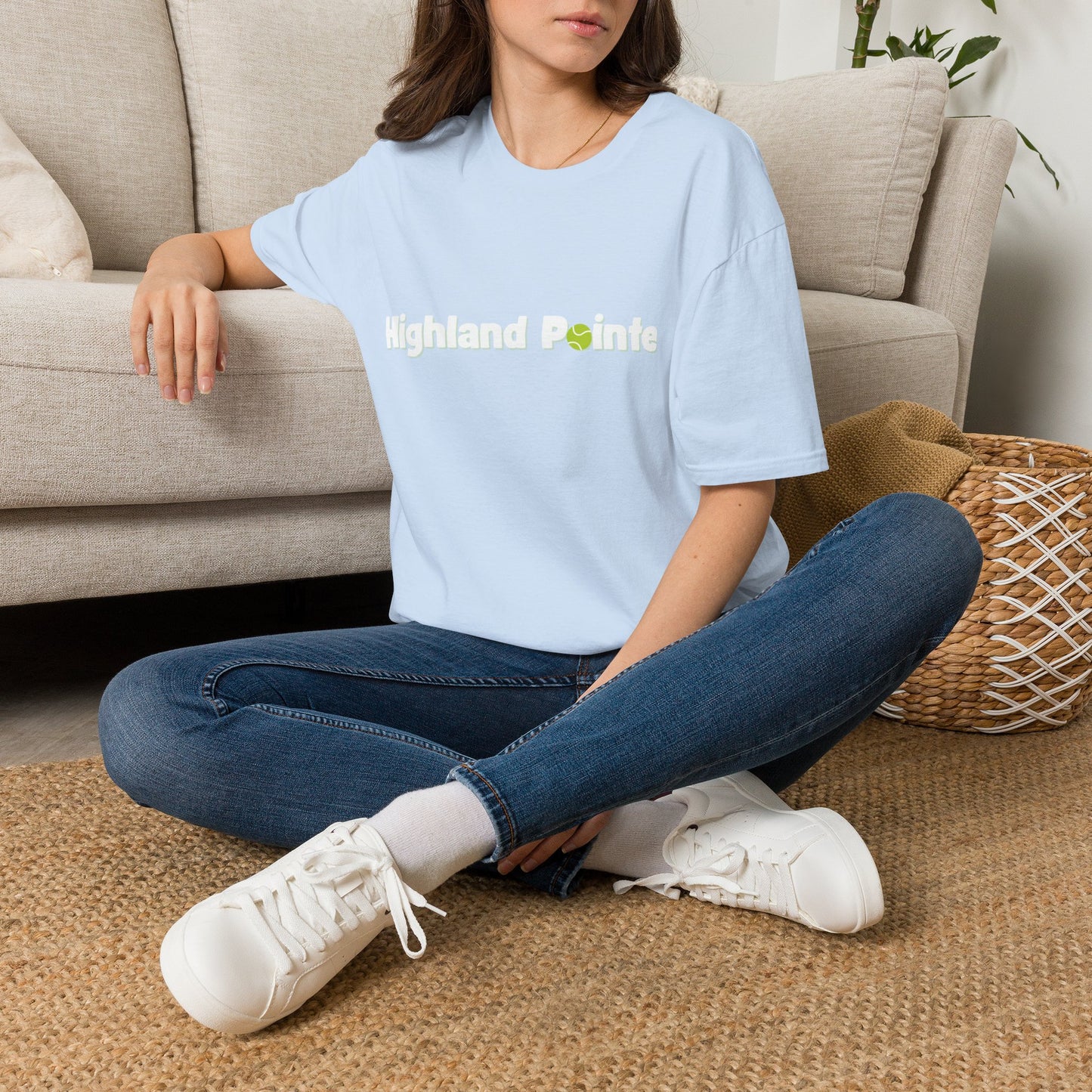 T-Shirt — Minimal 'Highland Smile' Logo Tee (Small Green Emblem)
