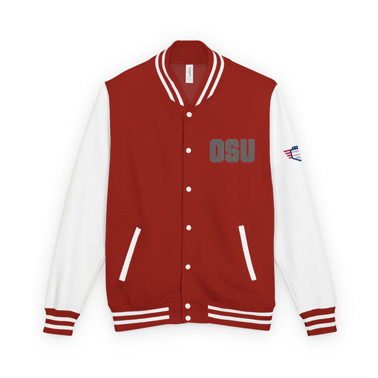 OSU - College Letterman Jacket, Cozy Fall Outerwear, Perfect for Game Days, Casual Wear, College Students, OSU Style