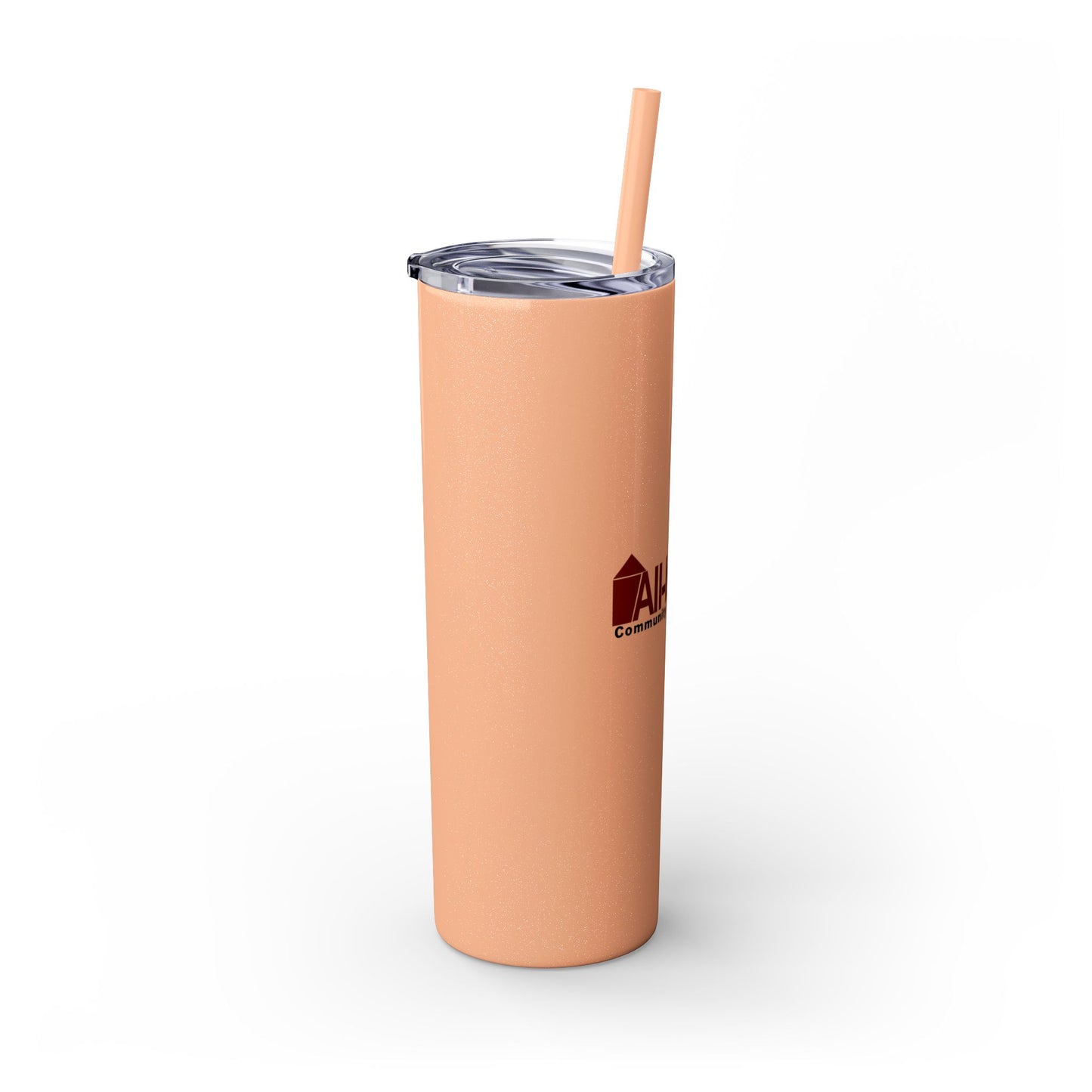 Skinny 20oz Tumbler with Straw — All-In-One Community Management Logo One sided