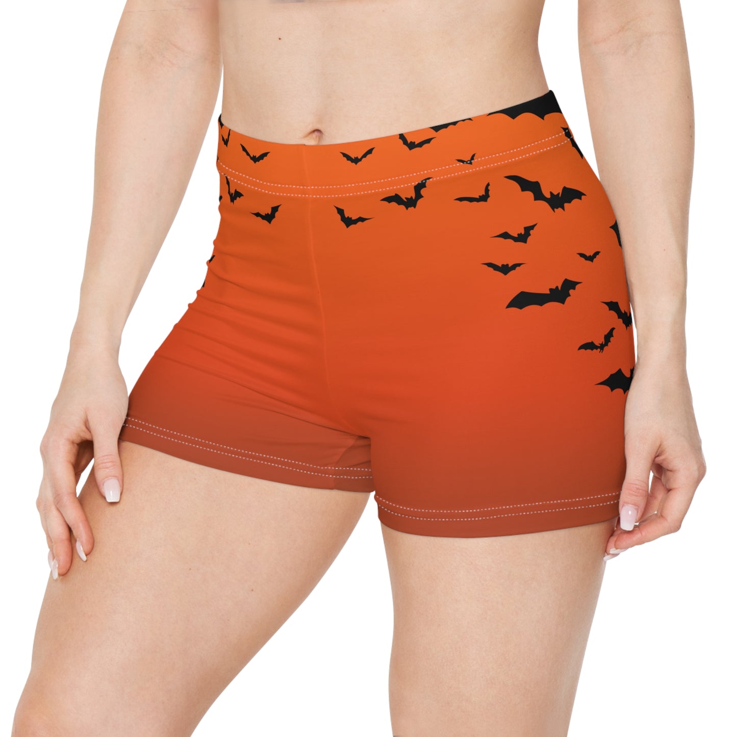 Halloween Bat Print Women's Shorts, Spooky Shorts, Festival Attire, Comfortable Loungewear, Summer Sleepwear, Halloween Costume