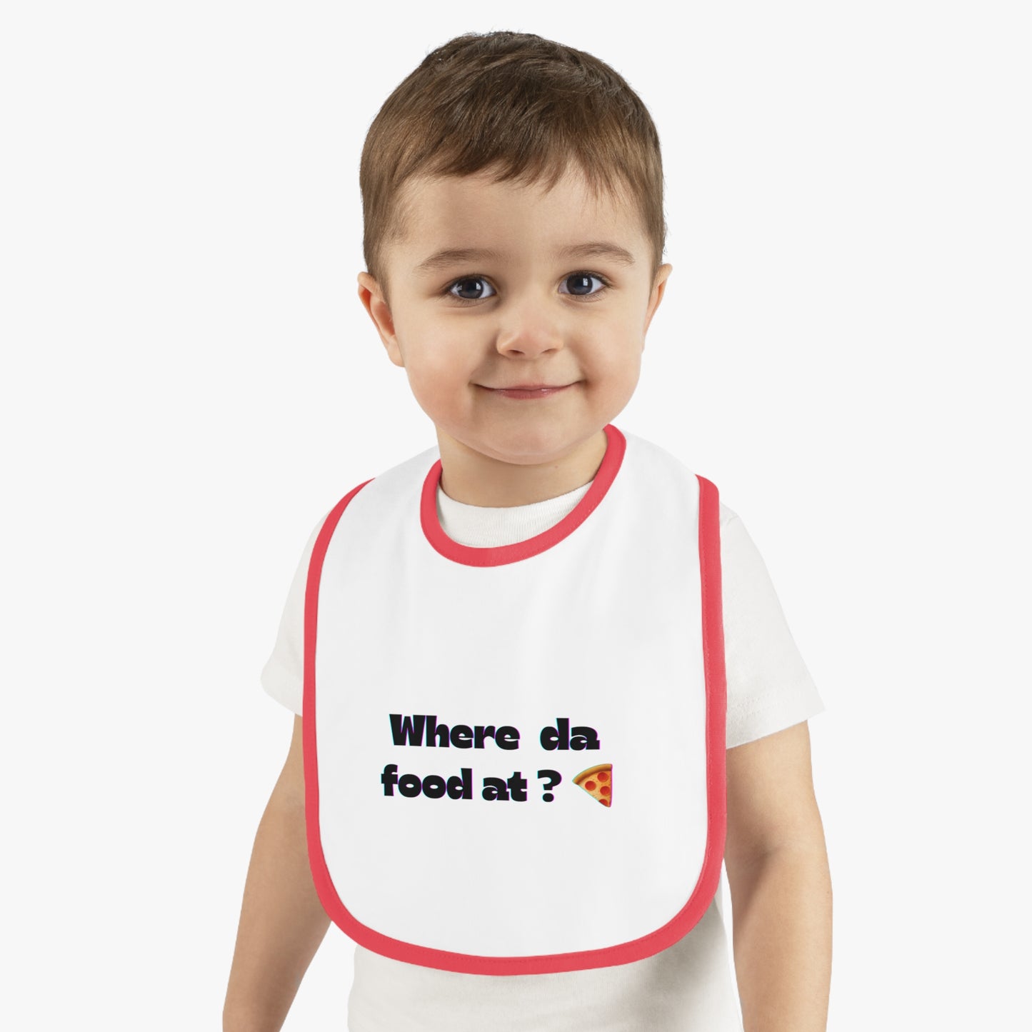 Fun Foodie  Bib - Where da food at? Pizza Bib, Newborn Gift, Baby Shower, Cute Bib for Mealtime, Funny Baby Accessories