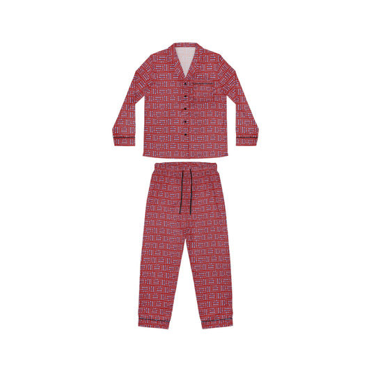 LETitSNOW - Women's Satin Pajamas Set - Bold Red Print, Cozy Nightwear, Perfect for Sleepovers, Birthdays, Mother's Day, Self-Care Days