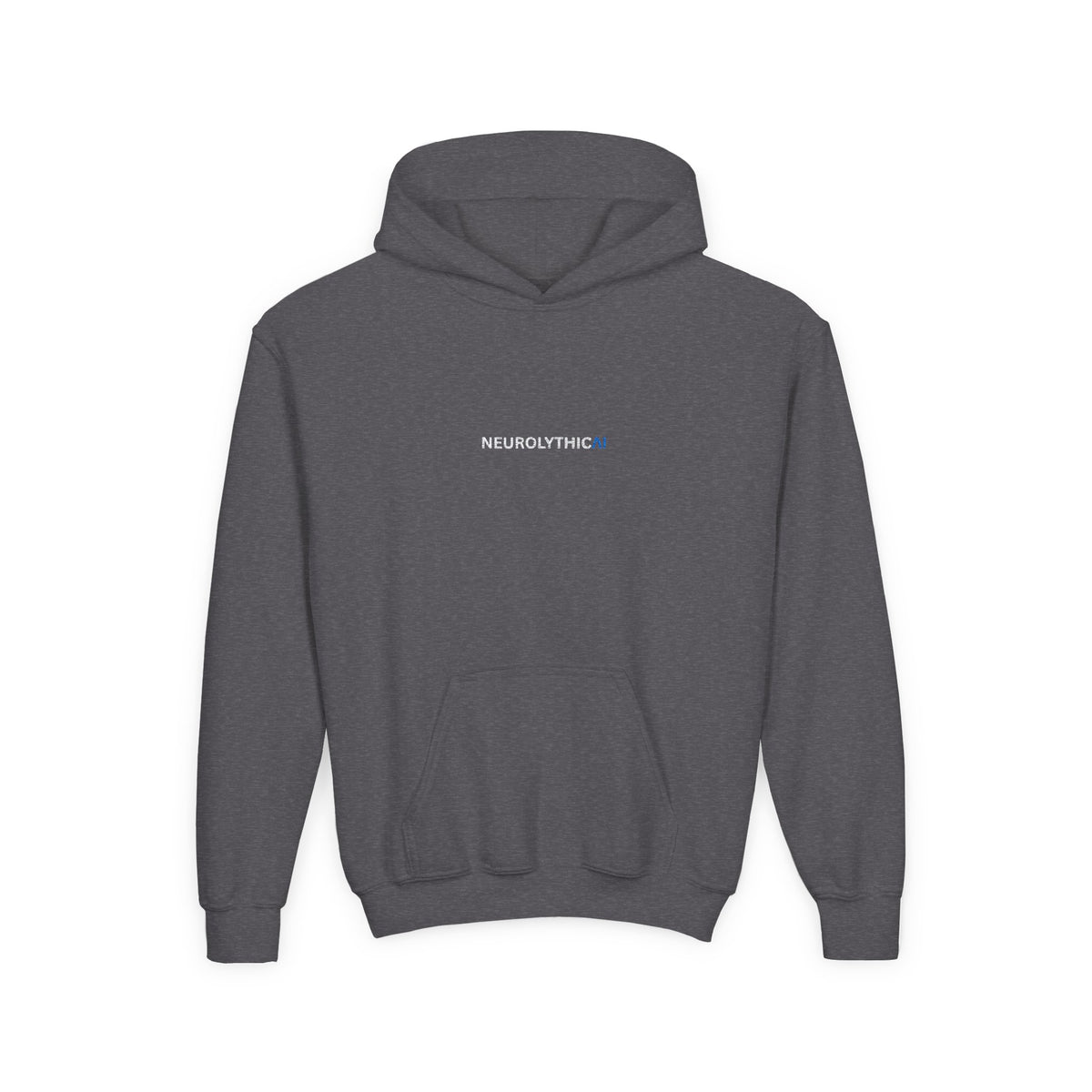 Youth 'NEUROLYTHICAI' Hoodie — Minimal Tech Logo Pullover for Kids