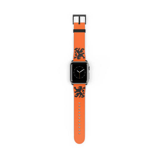 Dutch - Orange Watch Band, Vibrant Sports Strap, Gift for Fitness Enthusiasts, Casual Wear Accessory, Adjustable Silicone Band