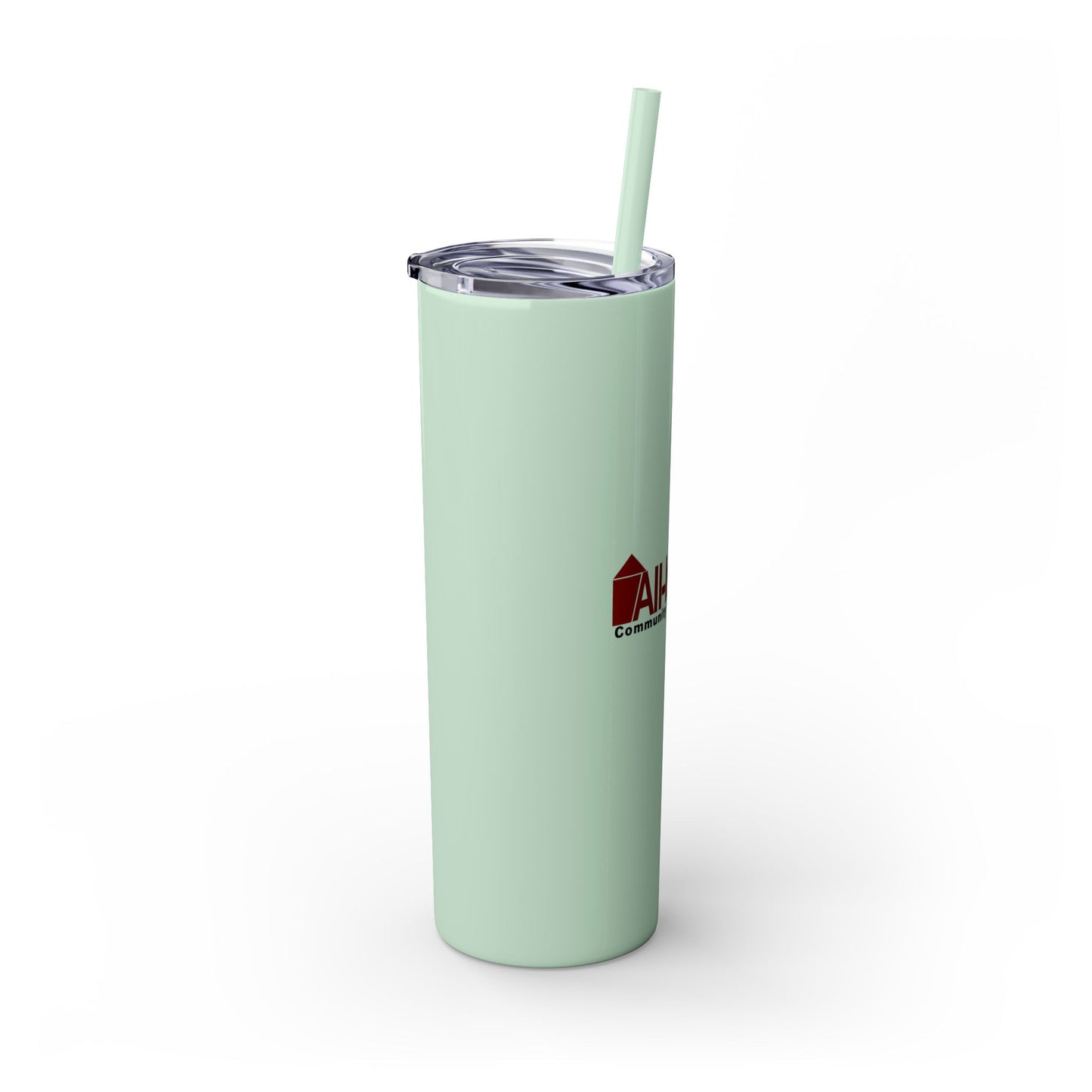 Skinny 20oz Tumbler with Straw — All-In-One Community Management Logo One sided