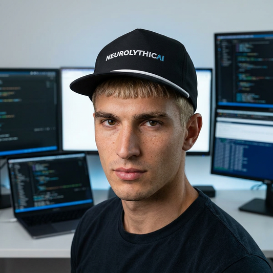 NeurolythicAI Rope Cap — Sunwashed Logo Trucker Hat