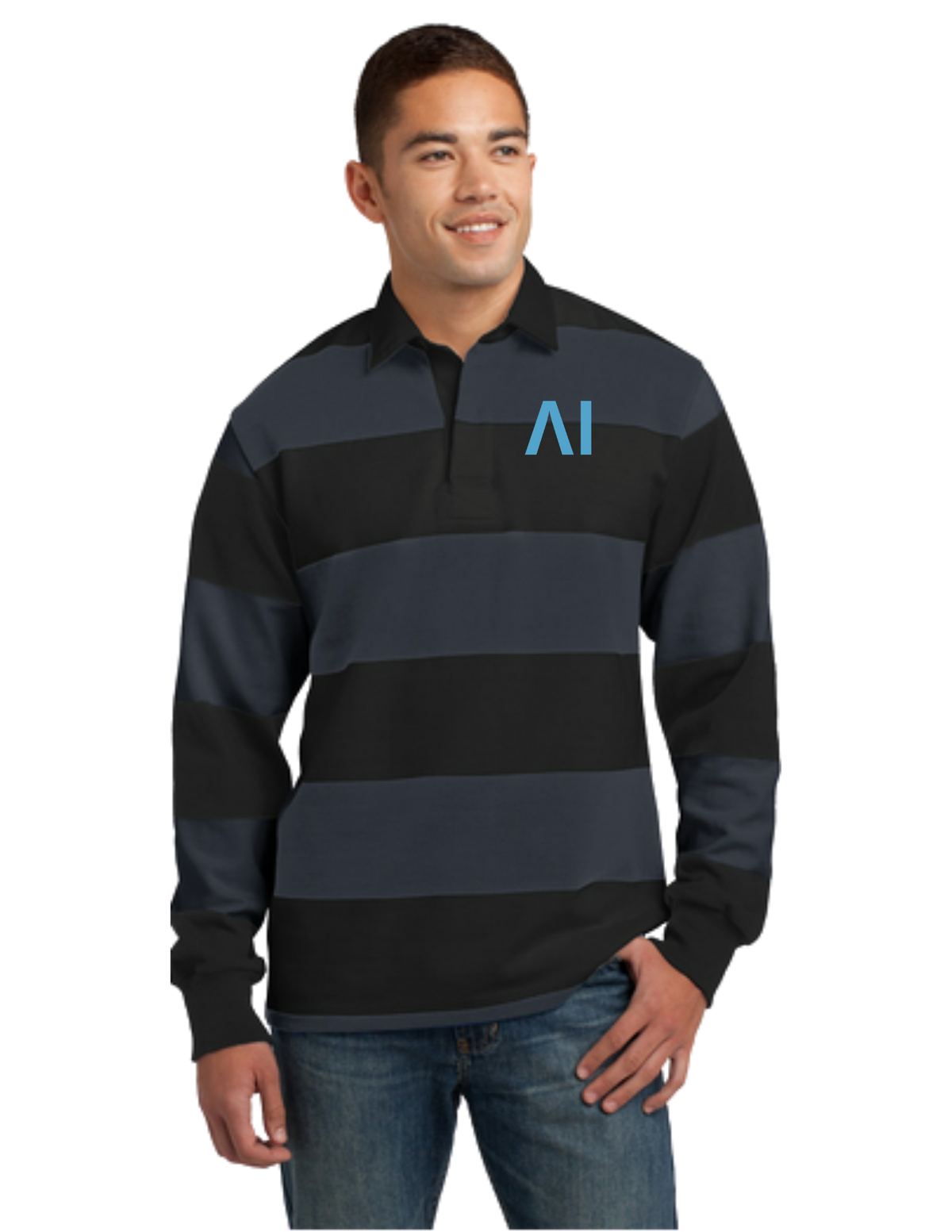 NeuroLythicAI Rugby Polo — Classic Long-Sleeve Striped Rugby Shirt