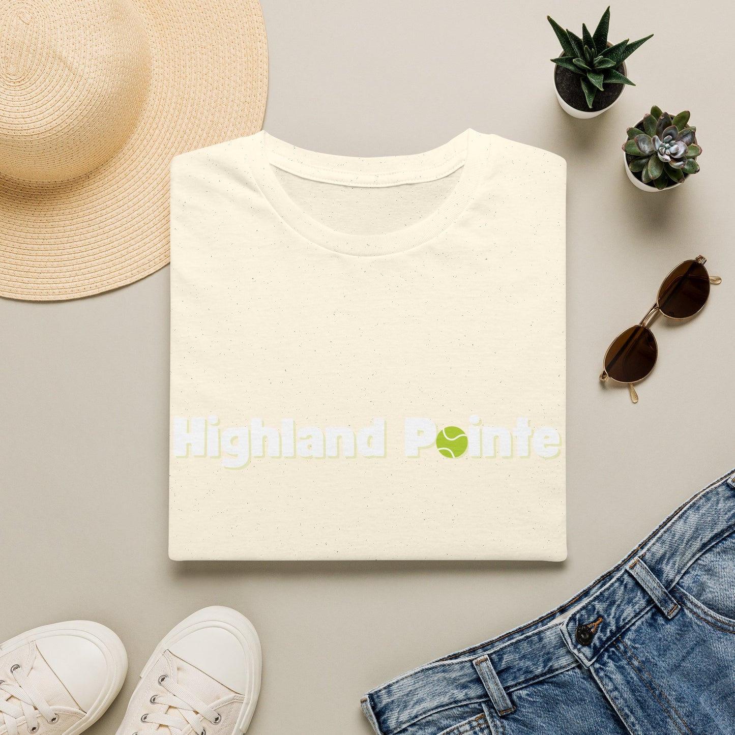 T-Shirt — Minimal 'Highland Smile' Logo Tee (Small Green Emblem)