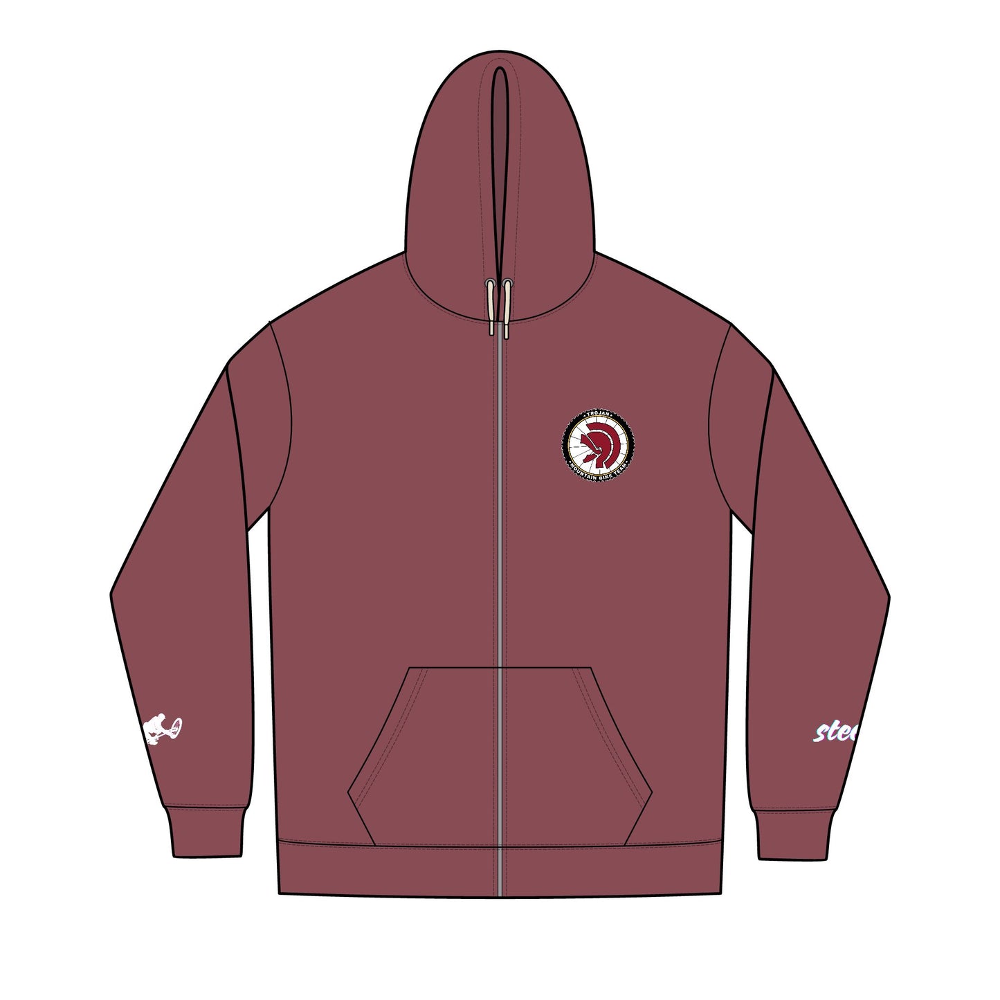 Trojan MTB - Re-Fleece™ Full-Zip Hoodie - Cozy, Sporty, and Stylish, Perfect for Cycling, Outdoor Activities, or Casual Wear